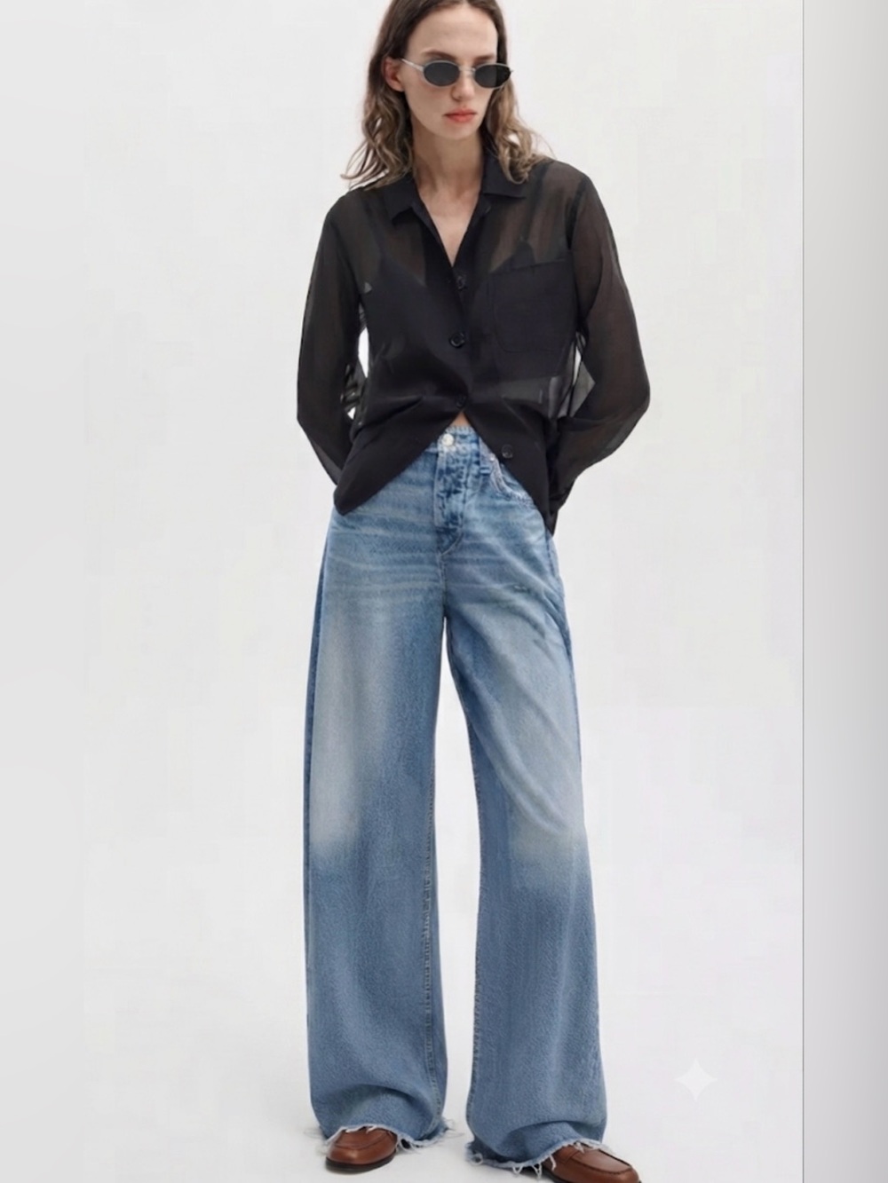 NWT Rag & Bone Miramar Terry Sofie Wide Pant (Size 27) Purposeful Raw Hem